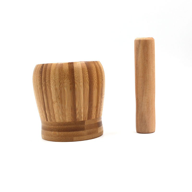 Hot sale new product bamboo Mortar And Pestle for Garlic Presses Masher