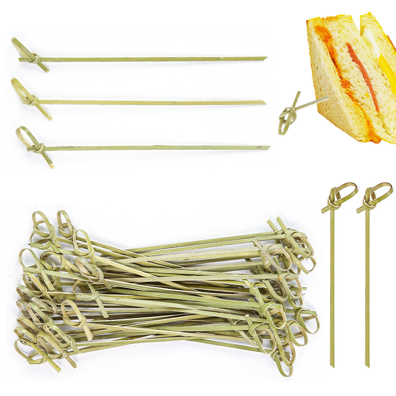 Hot selling bamboo knot skewers decorative cocktail fruit picks fruit picks for decoration