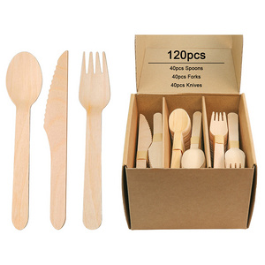 High Quality Eco Wooden Disposable Cutlery Set With Cheap Price