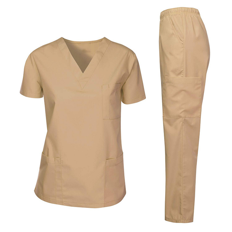 White Short Sleeve Joggers Medical Scrubs Sets Wholesale Custom Logo Nurse Hospital Uniforms Scrub Suit Top For Women Printed