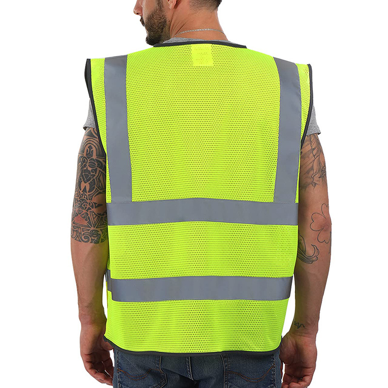 factory best quality customized logo class 3 construction hi-vis safety vests with pockets