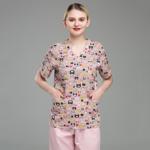 New Style OEM Customized Print Doctor Uniforms Medical Nursing Scrubs Uniform Clinic Scrub Sets Short Sleeve Tops Pants Uniform