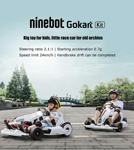 ninebot go kart for kids with electric scooter go cart electric karting cars 24km/h speed 15km range