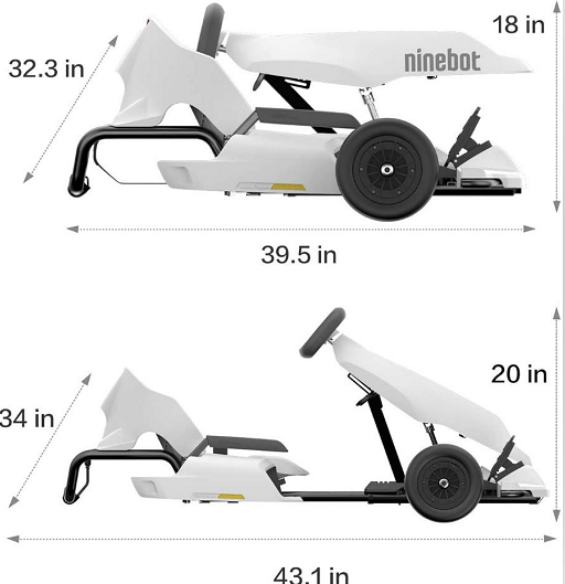 ninebot go kart for kids with electric scooter go cart electric karting cars 24km/h speed 15km range