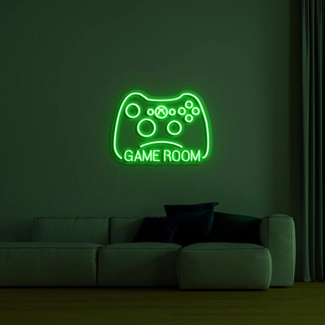 Custom Gamepad Controller Shaped Neon Sign Gaming Neon Sign Room Wall Decor for Gaming Zone Party 55 LED Strip Neon Lights IP65