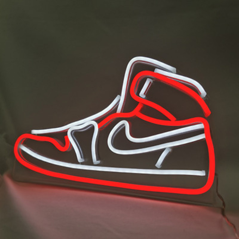 Dropshipping Electronic Shop Logo Sneaker Neon Lights Shape Indoor Neon Custom Sign Light Tube Led Customized 55 LED Strip IP65