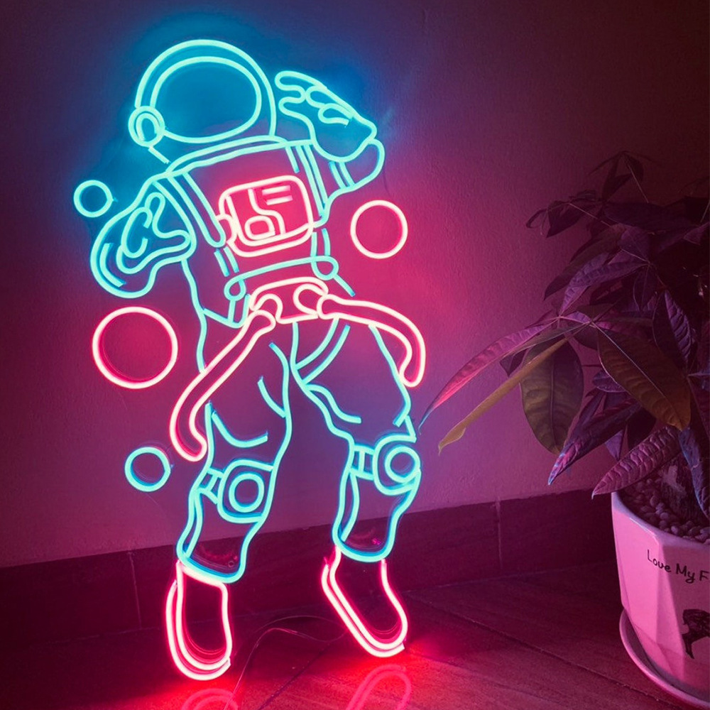 Dropshipping Customized Led Night Astronaut Acrylic neon sign  Neon Lamp China