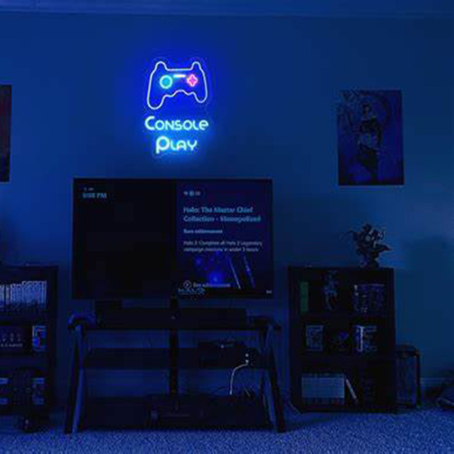 Custom Gamepad Controller Shaped Neon Sign Gaming Neon Sign Room Wall Decor for Gaming Zone Party 55 LED Strip Neon Lights IP65