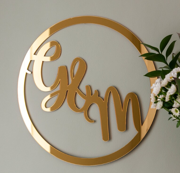 Custom 3D High Quality Acrylic Led Sign Board Circle Name Mirror Plate Sign Beautiful Salon Store Decor