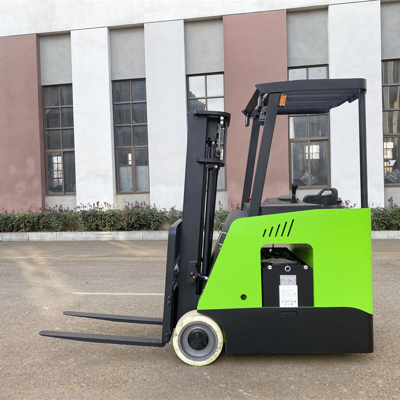 3 Wheel electric forklift man standing type Lift Truck with lion battery 1.5t 1.8t 2.0t 2.3t