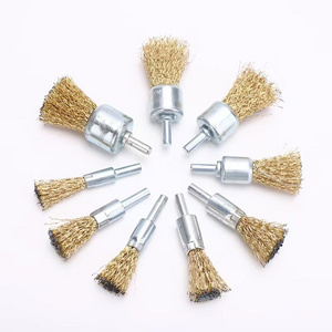 Crimped Wire End Brush Brass Industrial Brush 2 5/8in 1in 3in 4IN