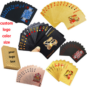 plastic waterproof pvc poker black blue playing cards ktv party gift deck durable pokers gold red silver custom logo poker card