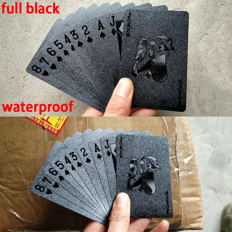 waterproof poker cards red blue gold silver black pvc plastic high quality for board games playing poker decks rose-gold custom