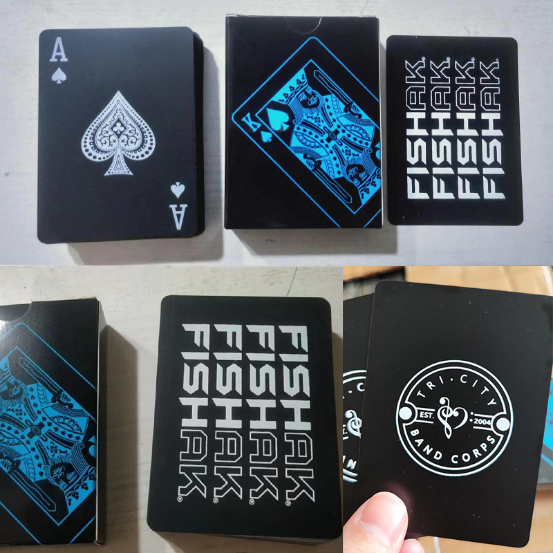 Creat Your Own Poker Cards Custom Made Glow Dark Playing Cards Gold Black White Silver Sublimation Advertising Baralho deck blue