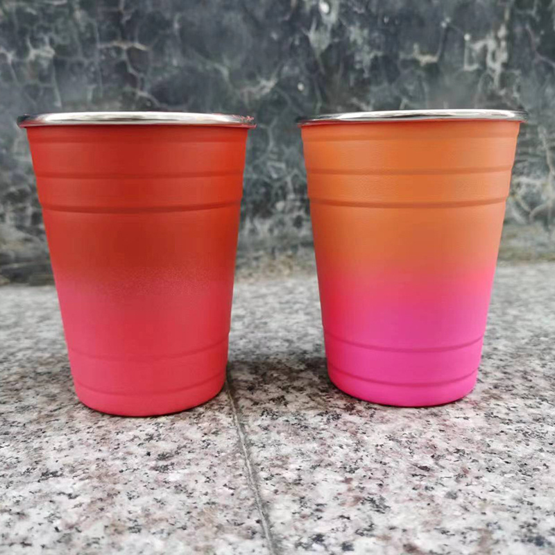 600ml Aluminum Tumbler 16OZ Custom Colored Party Cup Promotional Aluminum Drinking Cups Metal beer Cup rose gold 300ml 350ml red