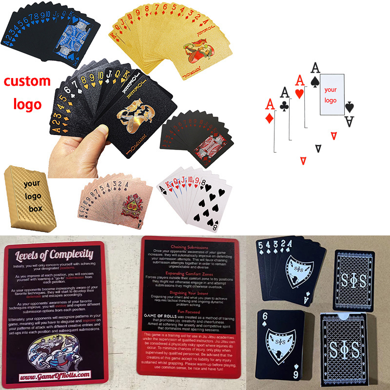 Luxury Gift Business gold Playing Card Vip Trading Card Gift Scatola Voucher Box Packaging For Card custom logo poker deck black