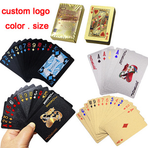 Jeux De Cartes Tunisia Playing Cards Drinking Custom Logo Gold Black Standard size 57*87mm poker card decks for party game 54pcs