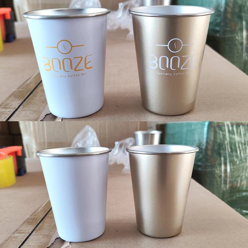 600ml Aluminum Tumbler 16OZ Custom Colored Party Cup Promotional Aluminum Drinking Cups Metal beer Cup rose gold 300ml 350ml red