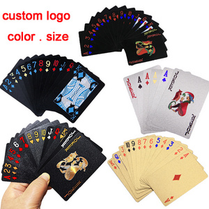 Kuwait Plastic Gold Custom Logo Small Paper Poker Spanish Playing Cards With Box drinking custom logo gold black red blue color