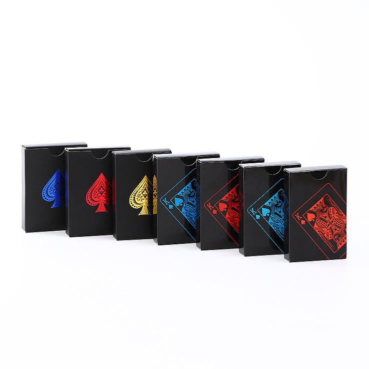 double deck plastic box paper sleeve poker size family game playing card for fun gold red blue black silver waterproof custom lo