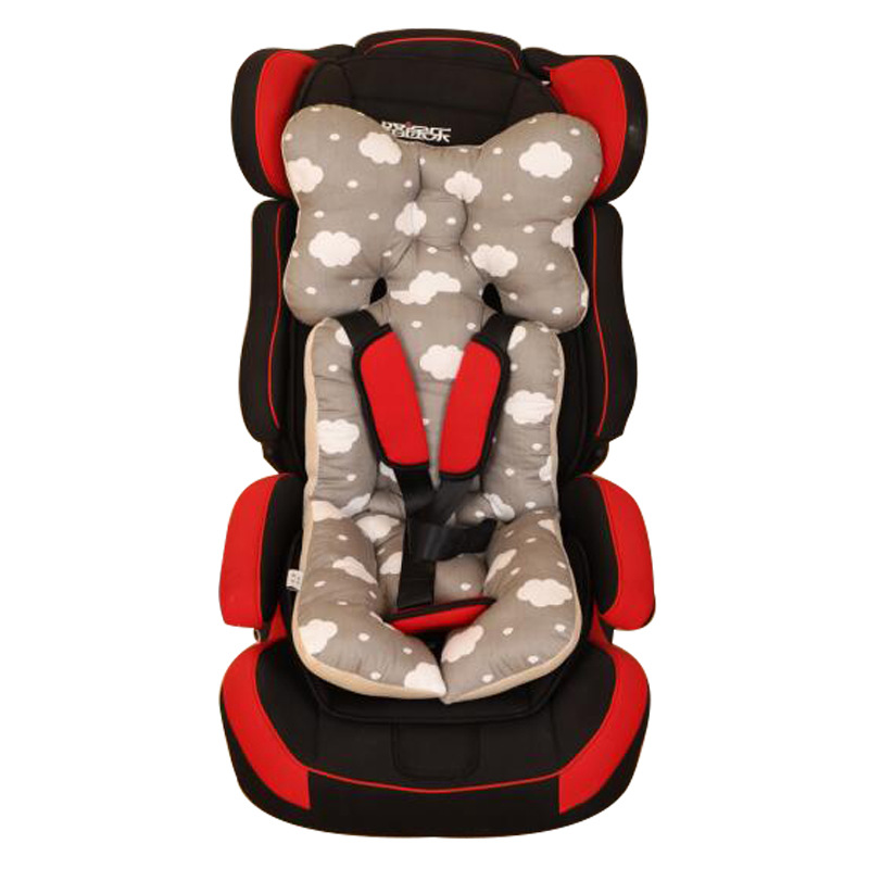 Baby Stroller Liner Head and Body Support Pillow ,Front is Silk Filling Cotton Reverse is 3D holy Comb Mesh Stroller Cushion