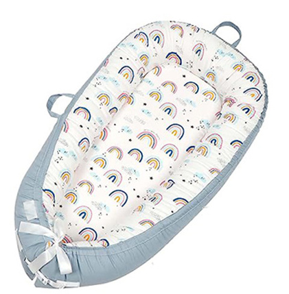 100% organic cotton baby nest, comfortable newborn baby lounger cover,  newborn essentials portable adjustable baby lounger