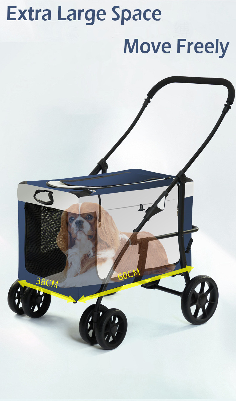 PetFavor wholesale luxury pet stroller dog carrier 4 wheels pet travel stroller for medium dog