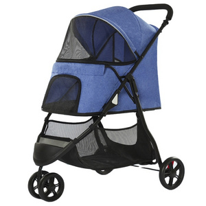 Lightweight 3 Wheels Dog Stroller Multi-colors Pet Carrier Stroller