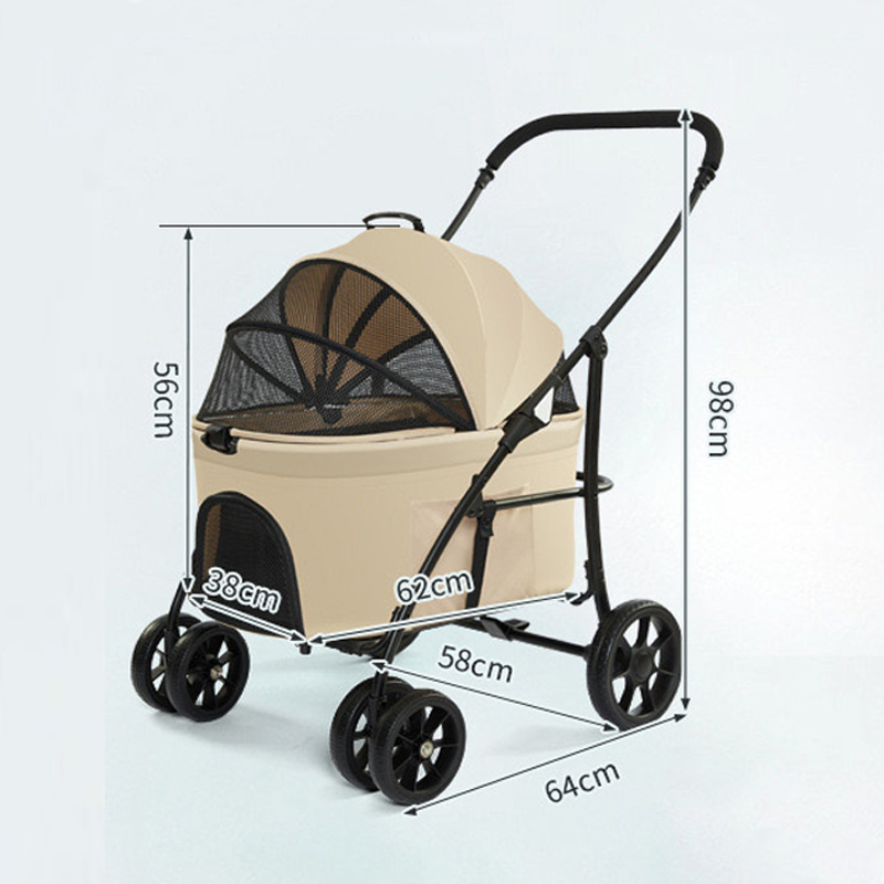 Large Capacity Detachable Pet Stroller With Removable Carriage