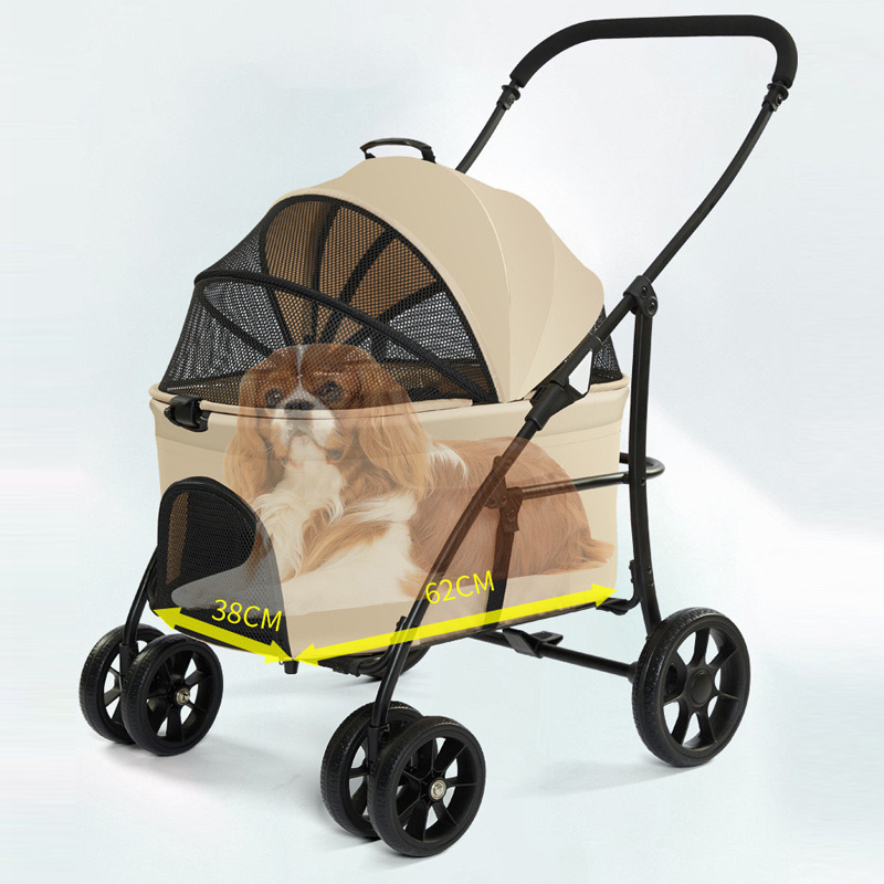 Large Capacity Detachable Pet Stroller With Removable Carriage