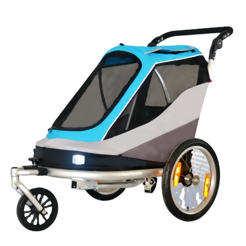 high quality pet bike trailer stroller foldable extra large dog jogger trolley with 3 wheels