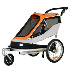 high quality pet bike trailer stroller foldable extra large dog jogger trolley with 3 wheels