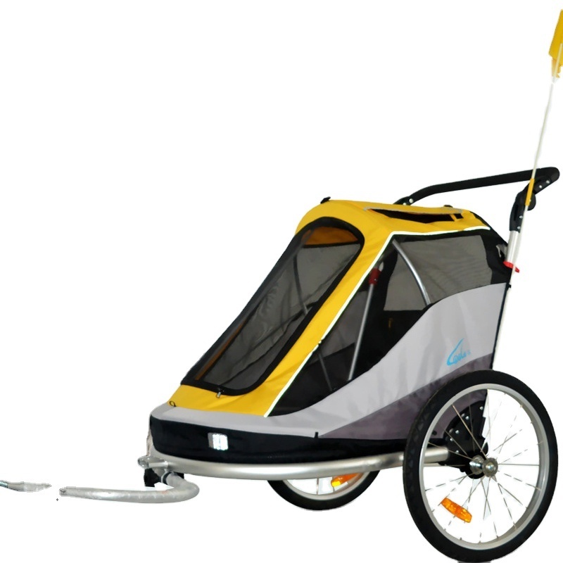 high quality pet bike trailer stroller foldable extra large dog jogger trolley with 3 wheels