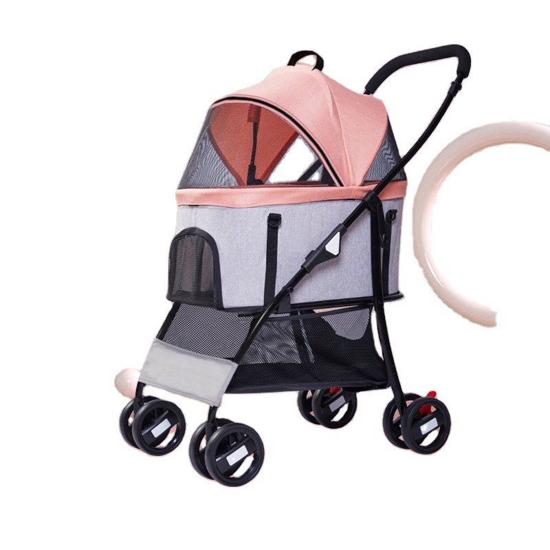 outdoor luxury detachable cat carrier trolley portable stroller for cats small dog