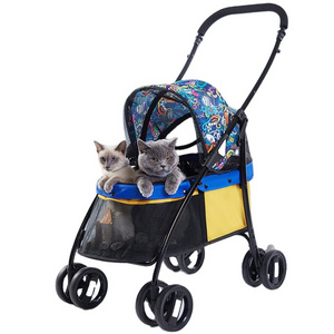 outdoor luxury detachable cat carrier trolley portable stroller for cats small dog