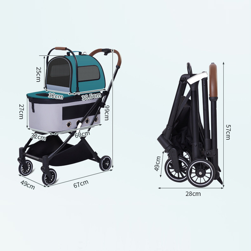 Hot Selling Wholesale 5 In 1 Pet Stroller Cat Cars Walker Carrier Wagon