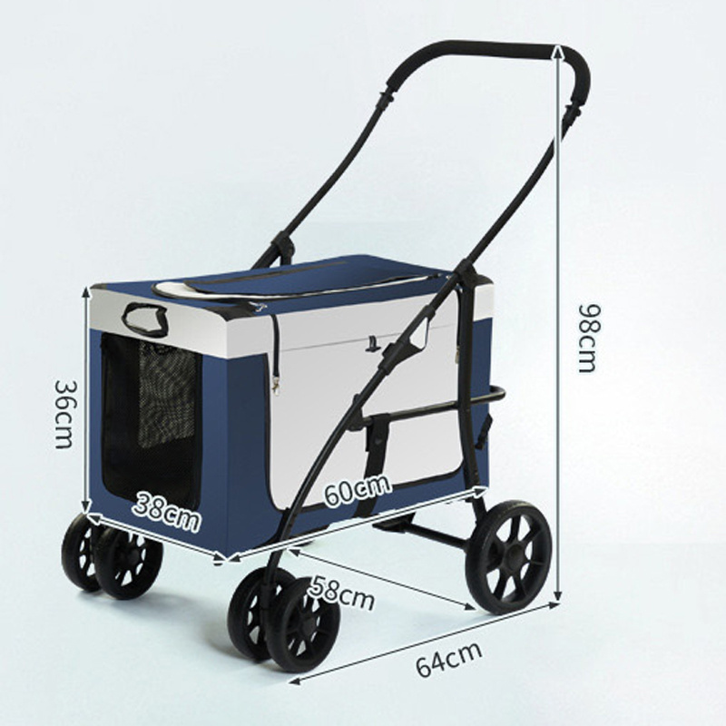 Detachable 4 Wheels Travel Cart Factory Wholesale Pet Dog Carrier Stroller Cat Luxury Cart for Dog To Pull