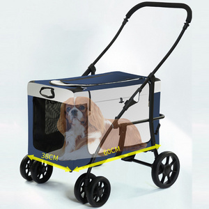 Detachable 4 Wheels Travel Cart Factory Wholesale Pet Dog Carrier Stroller Cat Luxury Cart for Dog To Pull