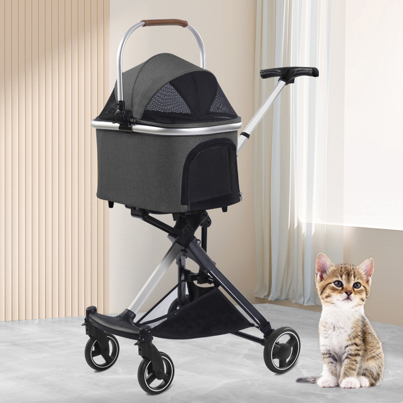 3 in 1 Foldable Pet Stroller Detachable Carrier with Car Seat 4 Wheels Dog Cat Stroller