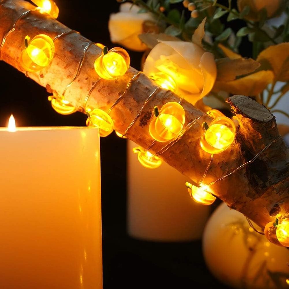 Hot Sale 2M 20LED Halloween Pumpkin Led String Lights Battery Operated Holiday Lighting for Indoor Party Decorations