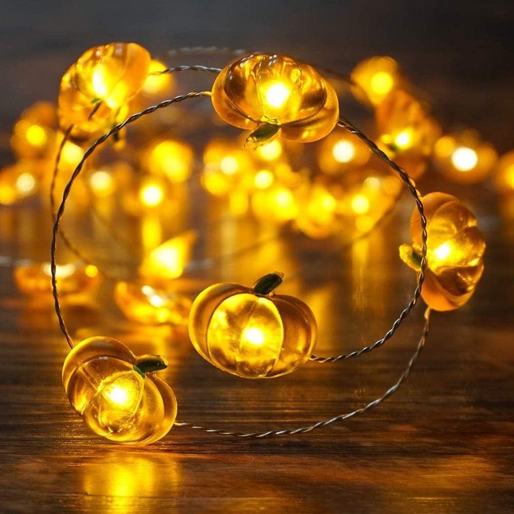 Hot Sale 2M 20LED Halloween Pumpkin Led String Lights Battery Operated Holiday Lighting for Indoor Party Decorations