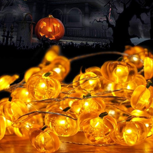 Hot Sale 2M 20LED Halloween Pumpkin Led String Lights Battery Operated Holiday Lighting for Indoor Party Decorations