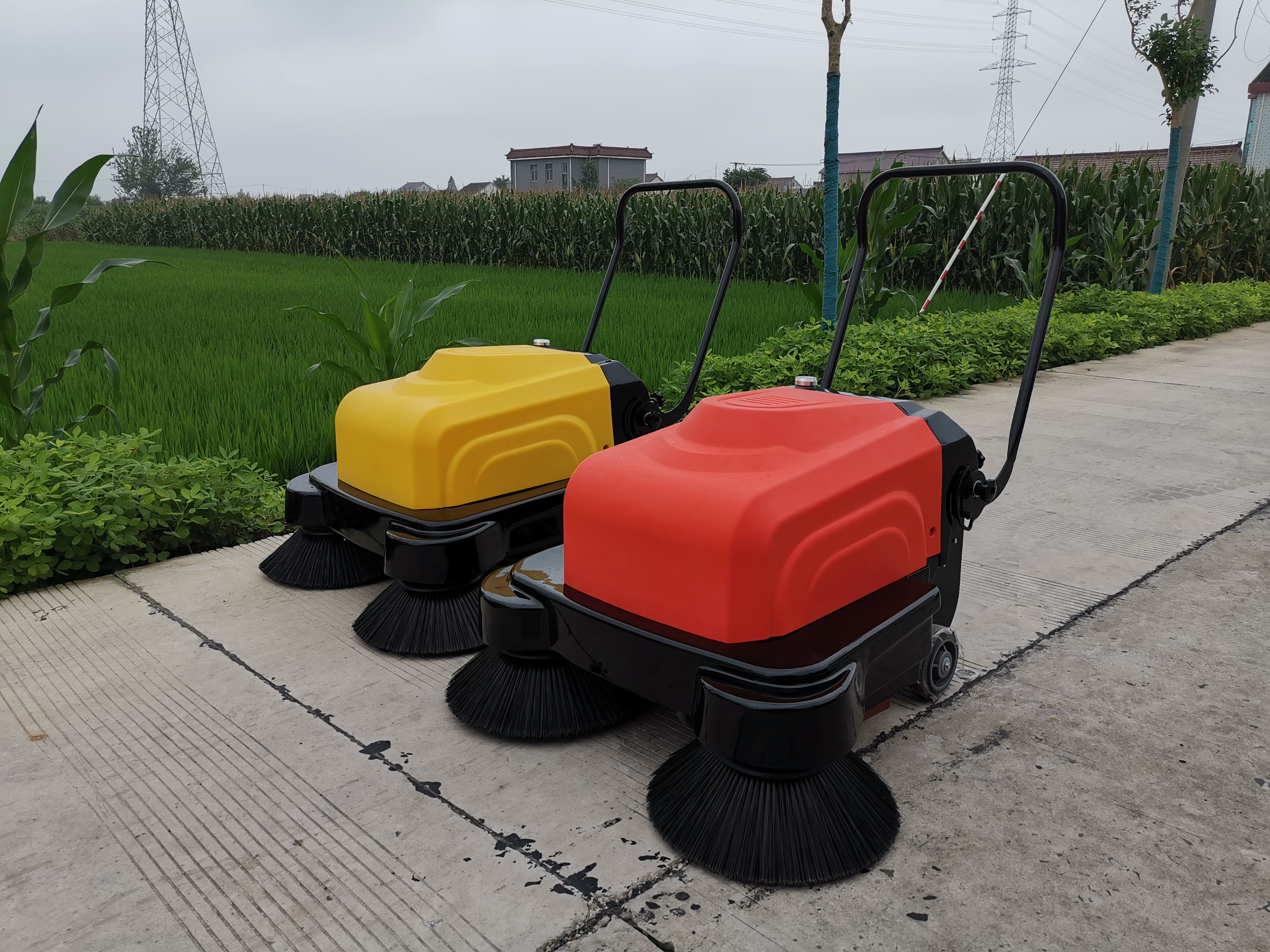 Industrial Battery Operated Hand Push Road Sweeper Electric