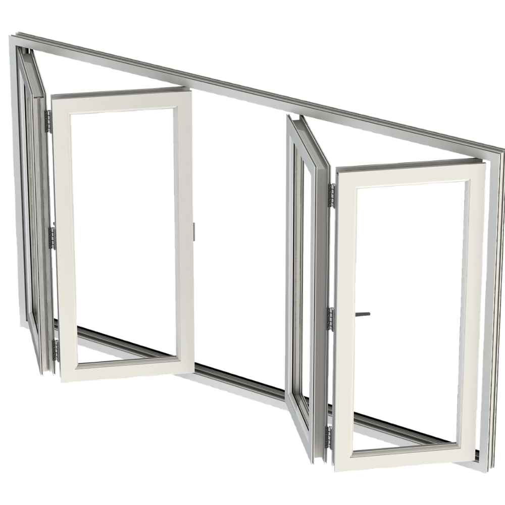 Custom Made Durable Horizontal Folding Triple Track Aluminum Storm Windows