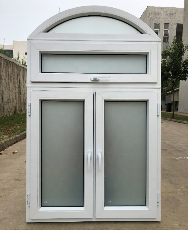 European Style Half Round Arch Design Window With Mosquito Net Upvc Plastic  Frame Casement Window And Door