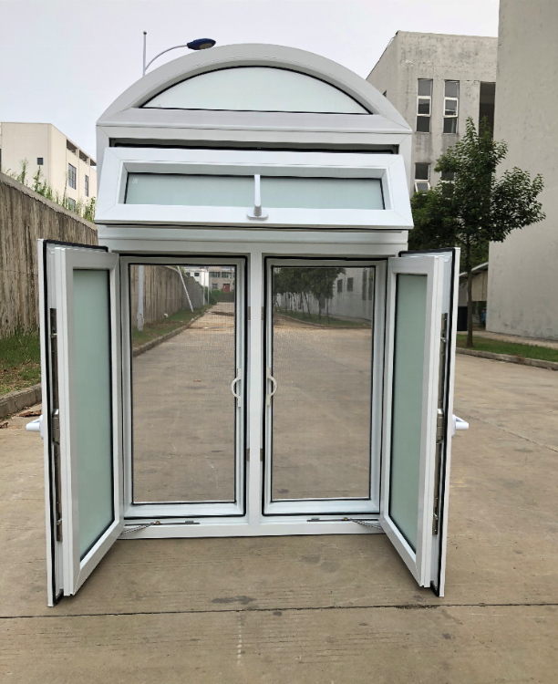 European Style Half Round Arch Design Window With Mosquito Net Upvc Plastic  Frame Casement Window And Door