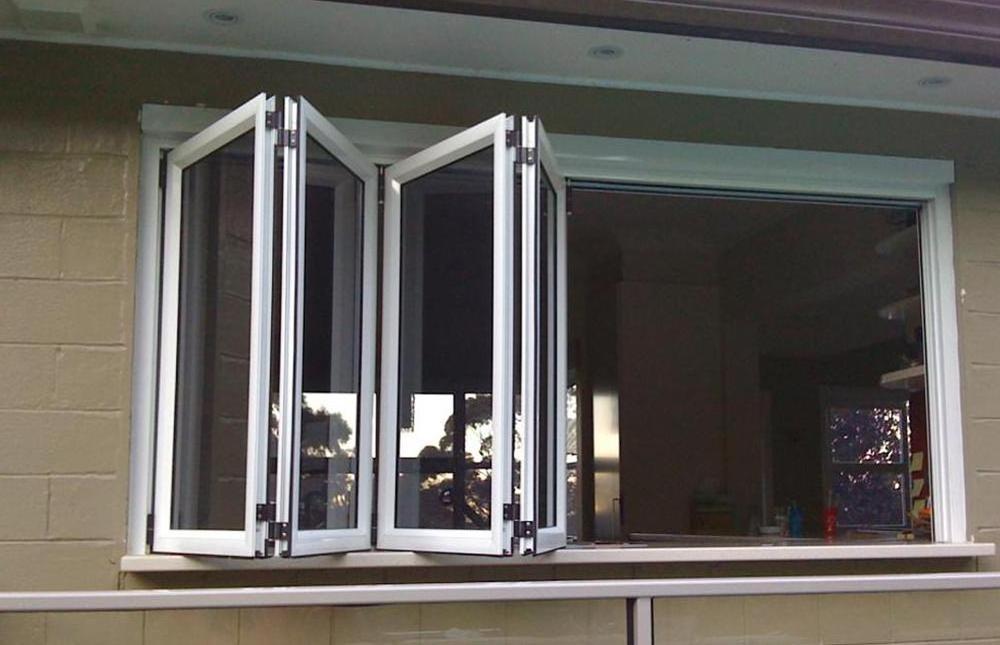 Custom Made Durable Horizontal Folding Triple Track Aluminum Storm Windows