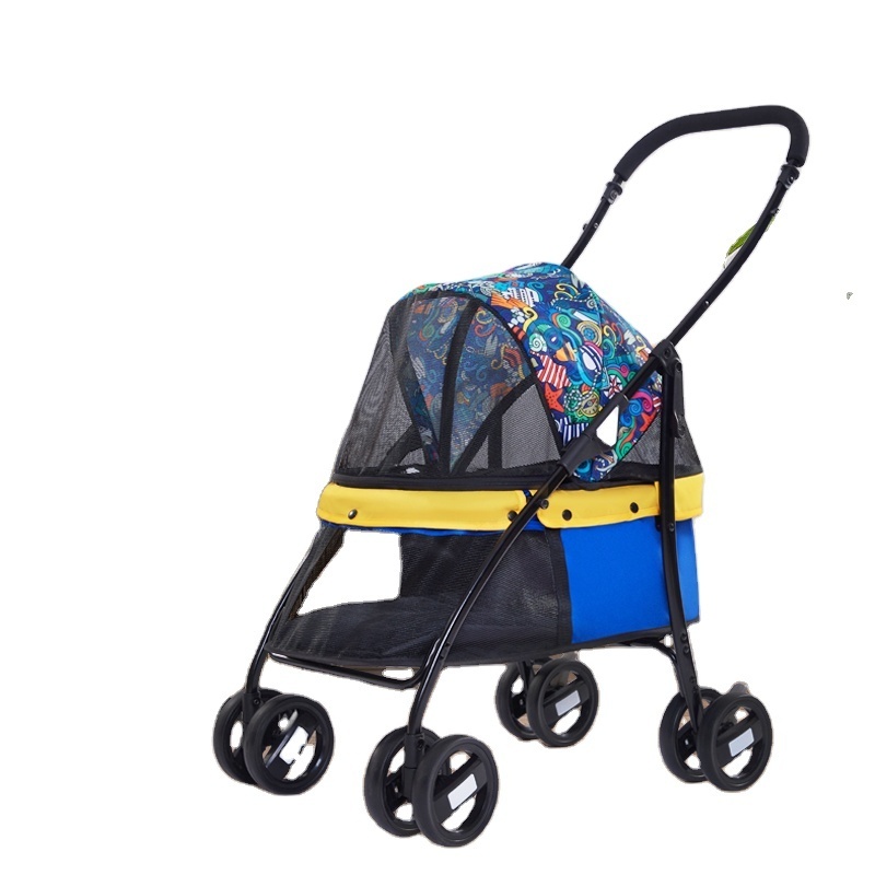 Customization various Pet Stroller Cat/Dog Easy to Walk Folding Travel Carrier dog stroller big supplies