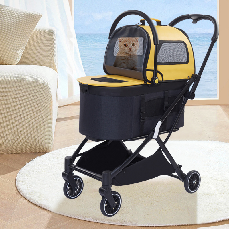 New Design Wholesale Walk Travel Pet Stroller High Quality Dog Cat Pet Carrier With Four Wheels