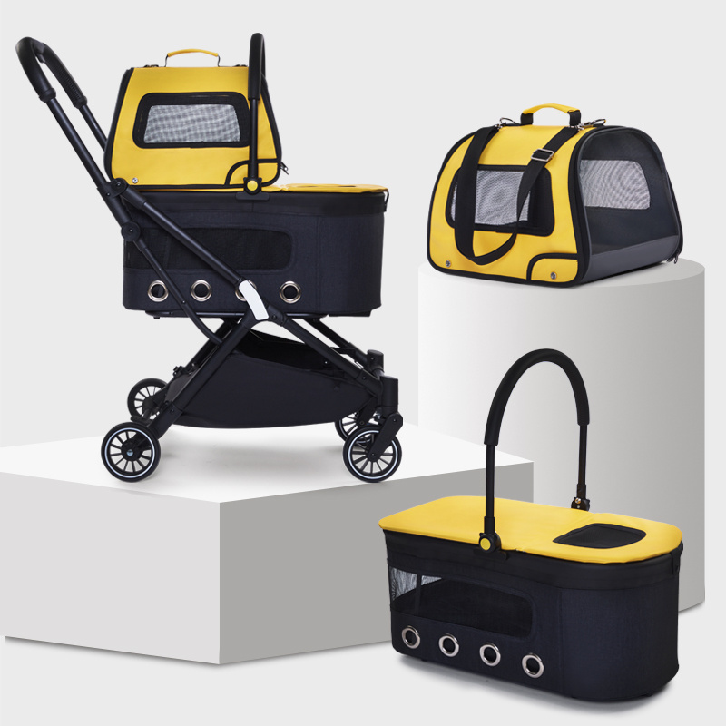 New Design Wholesale Walk Travel Pet Stroller High Quality Dog Cat Pet Carrier With Four Wheels